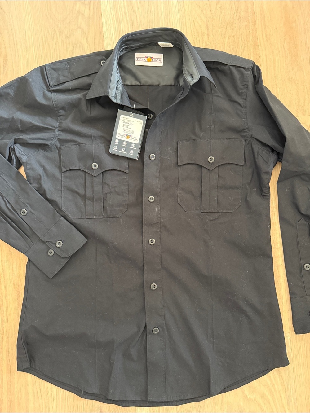 NWT Flying Cross Men’s Duty Uniform Long Sleeve Shirt Medium 34/35 LAPD Navy